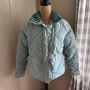 Universal Thread Light Blue Quilted Puffer Jacket